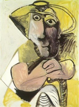 Pablo Picasso Painting - Hombre sentado con un bastón 1971 Pablo Picasso